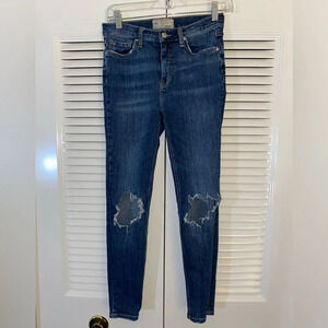 Free People Distressed Busted Knee Jeans